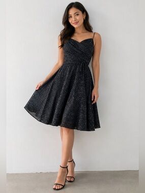Rubber Ducky Productions, Inc. Black Sparkle Midi Dress